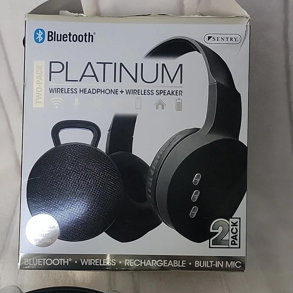 SENTRY BLUETOOTH Deluxe Wire-free Headphone + Earbuds With Charging Case